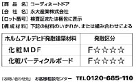 ホルムアルデヒド発散等級の表示例